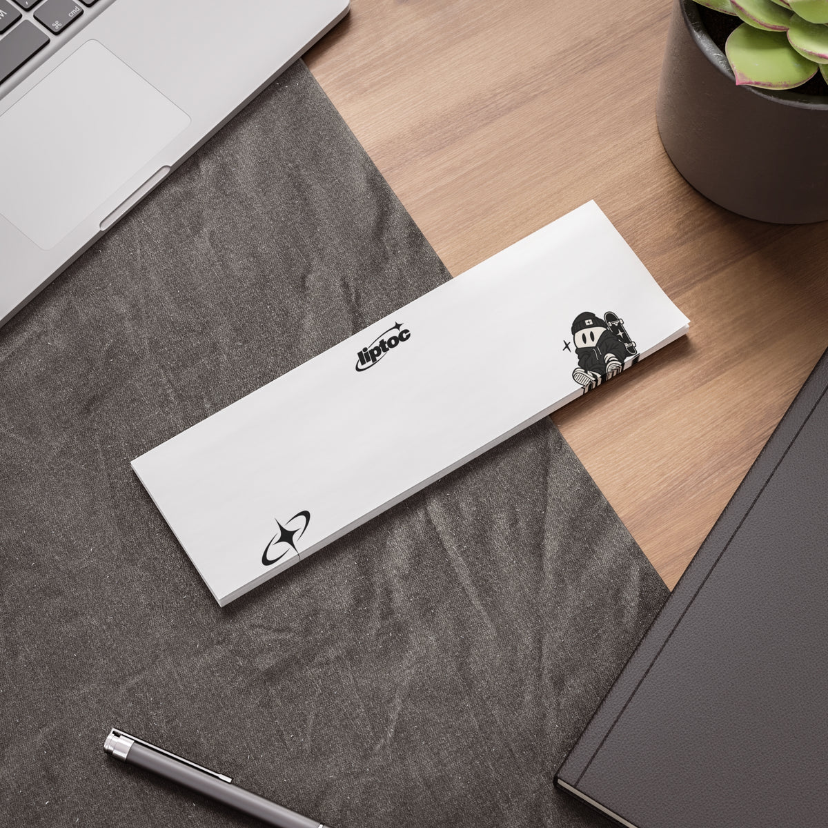 Post-it® Note Pads — Cute Black & White Cartoon Character Sticky Notes (Small Square)