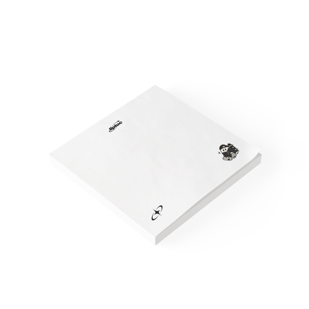 Post-it® Note Pads — Cute Black & White Cartoon Character Sticky Notes (Small Square)