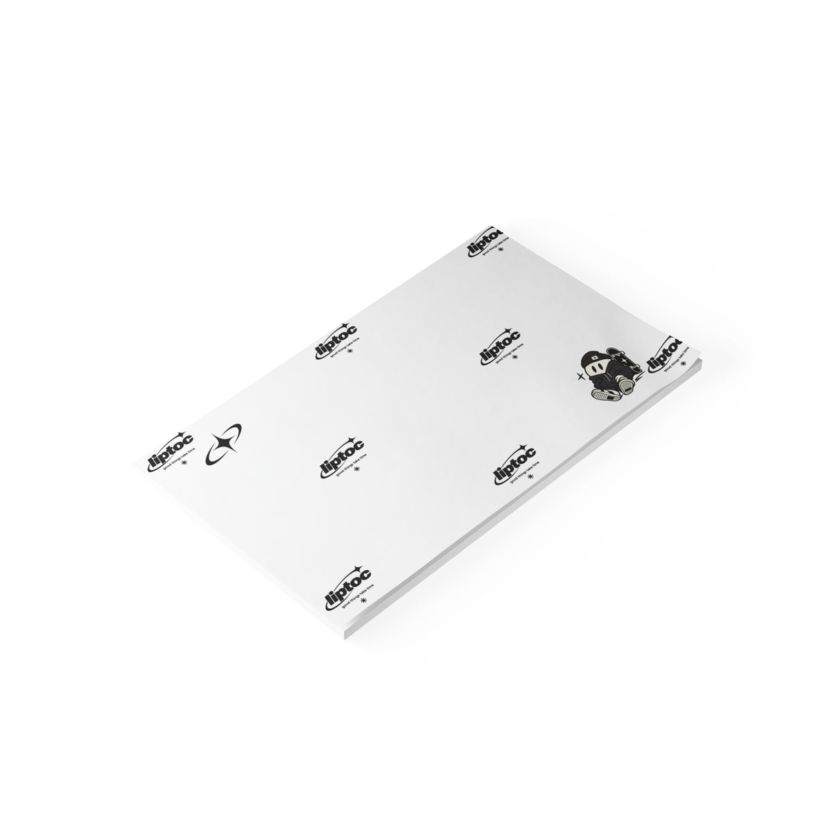 Post-it® Note Pads — Cute Black & White Cartoon Character Sticky Notes (Small Square)