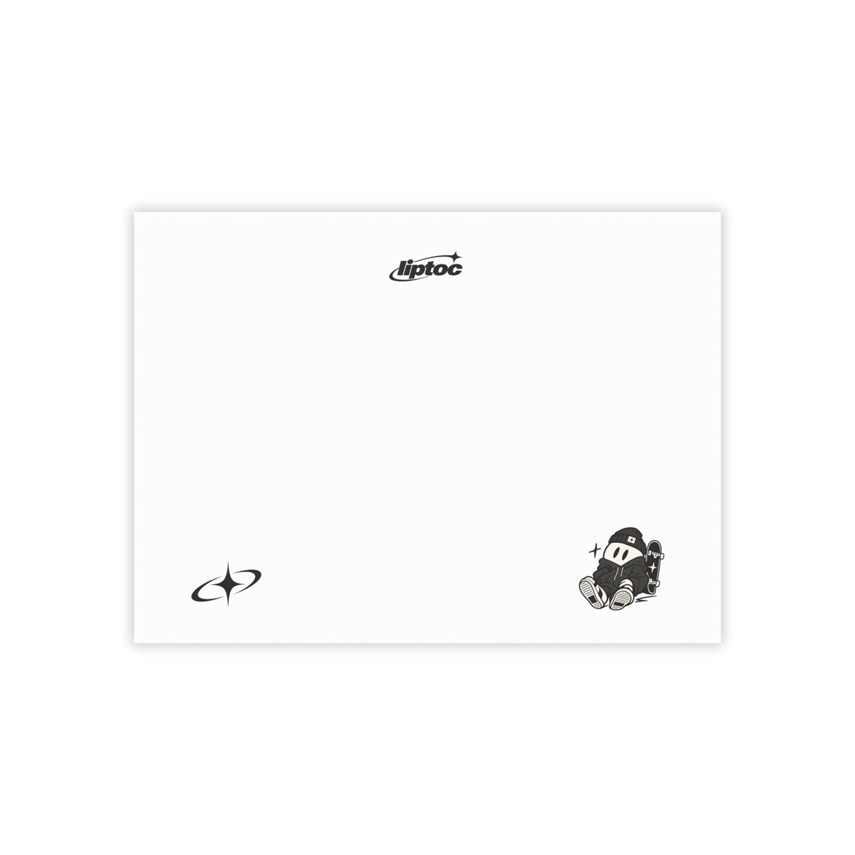 Post-it® Note Pads — Cute Black & White Cartoon Character Sticky Notes (Small Square)