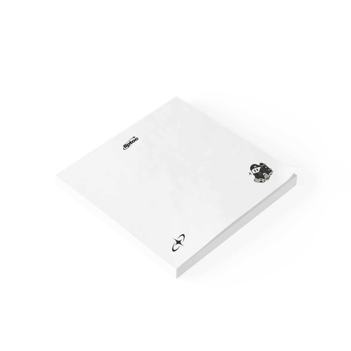Post-it® Note Pads — Cute Black & White Cartoon Character Sticky Notes (Small Square)