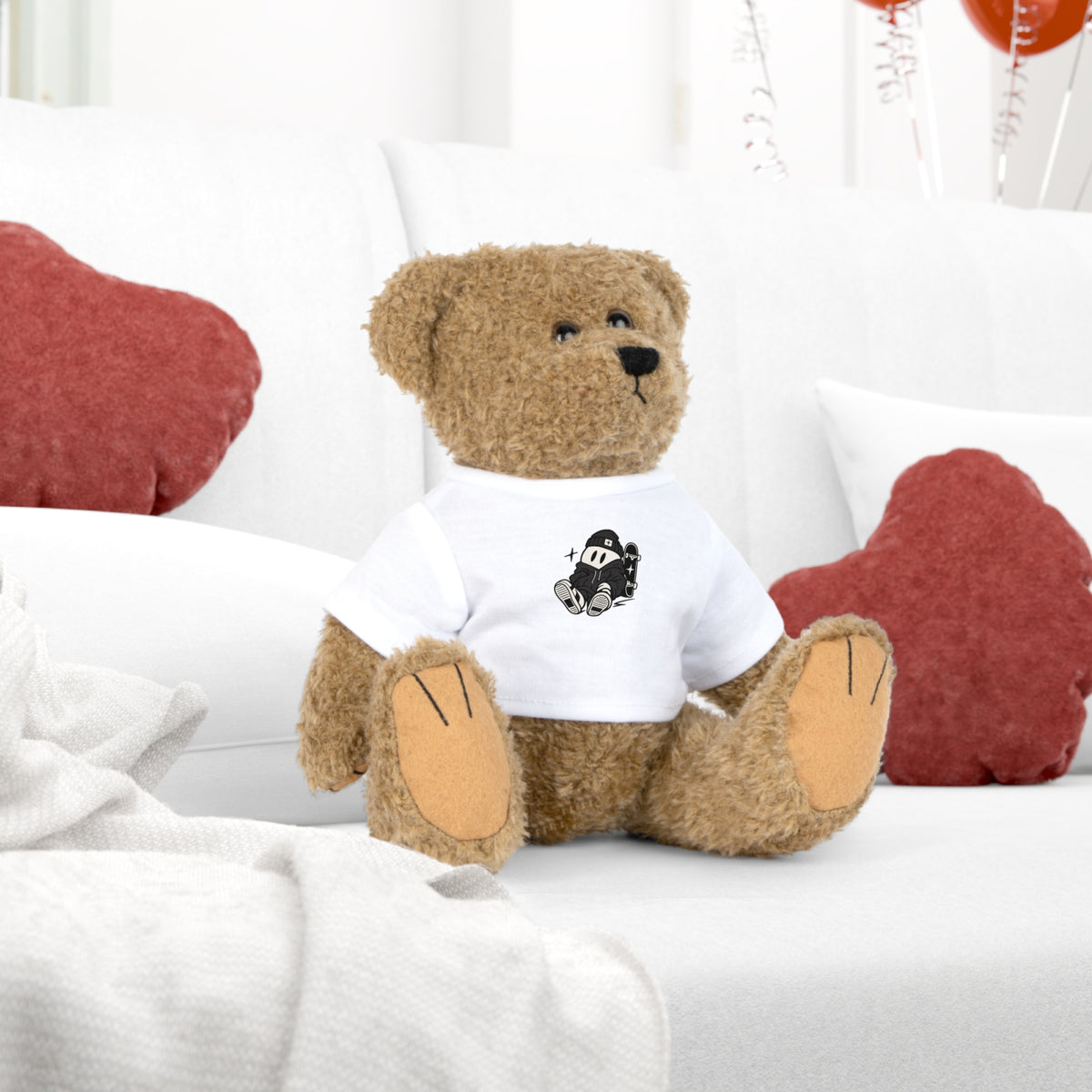 Classic Teddy Bear Plush Toy with Cute Cartoon T-Shirt