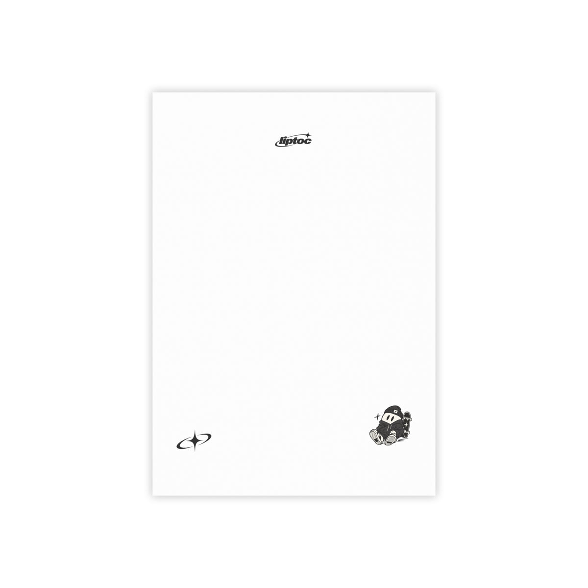 Post-it® Note Pads — Cute Black & White Cartoon Character Sticky Notes (Small Square)