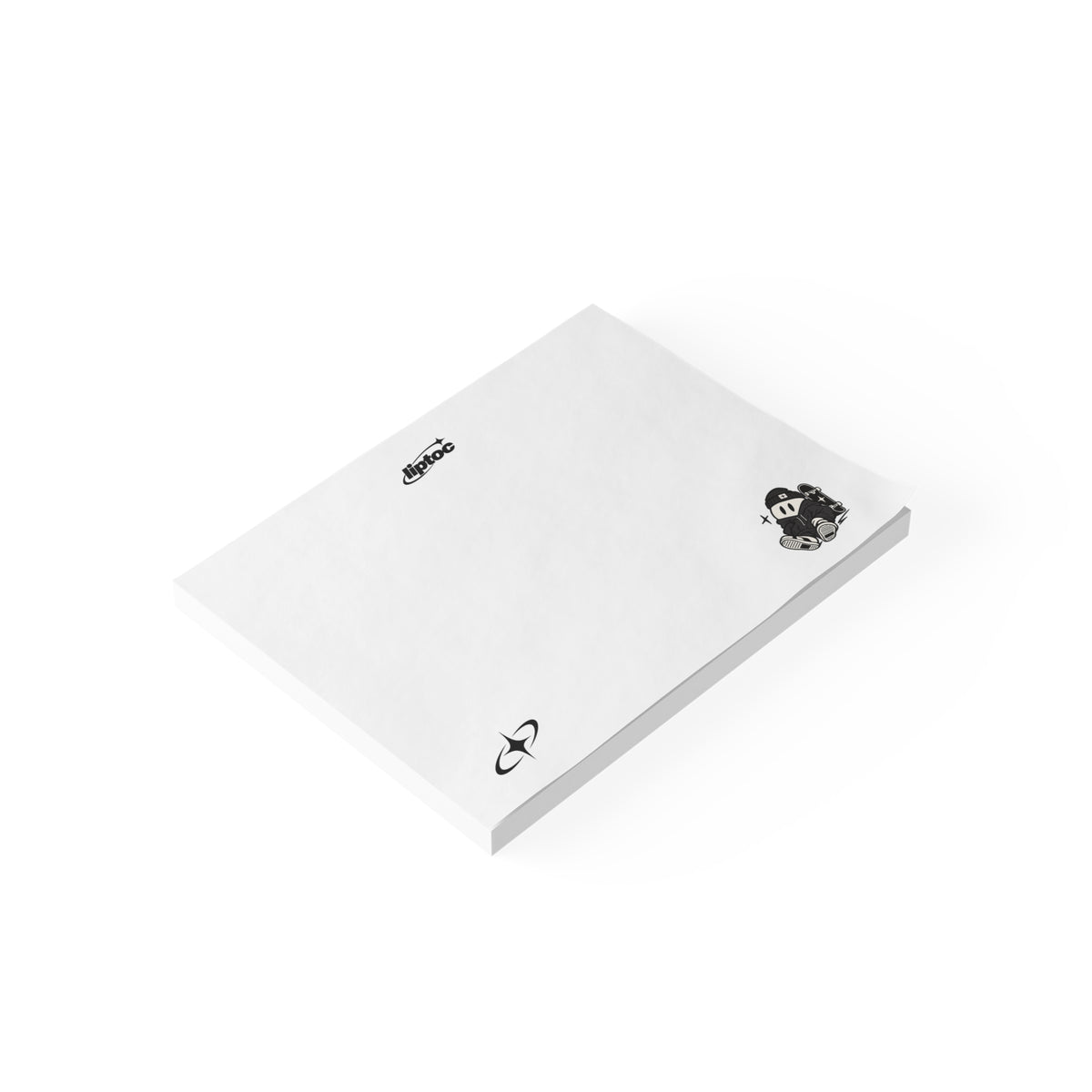 Post-it® Note Pads — Cute Black & White Cartoon Character Sticky Notes (Small Square)
