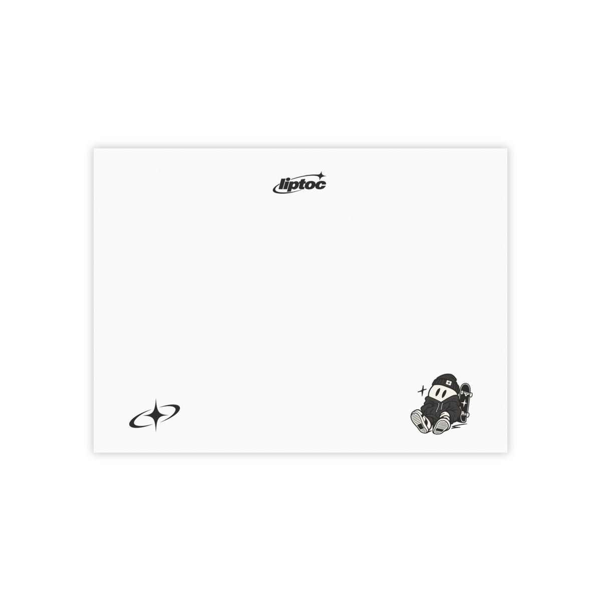 Post-it® Note Pads — Cute Black & White Cartoon Character Sticky Notes (Small Square)