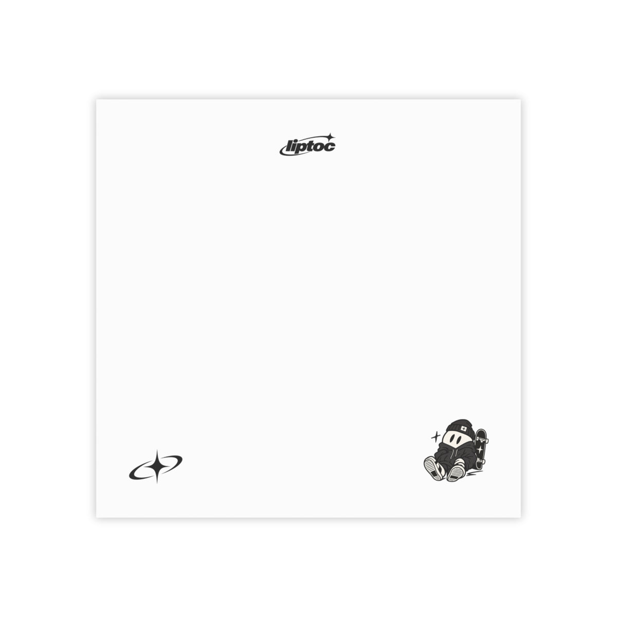 Post-it® Note Pads — Cute Black & White Cartoon Character Sticky Notes (Small Square)
