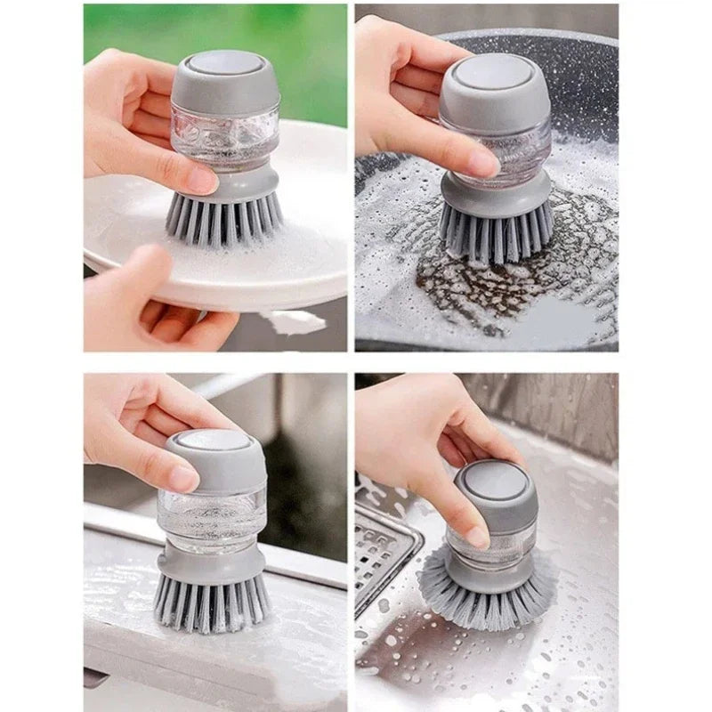 Cepillo Fregaplatos con Dispensador de Jabón Automático