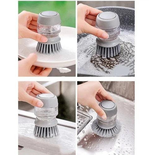 Cepillo Fregaplatos con Dispensador de Jabón Automático