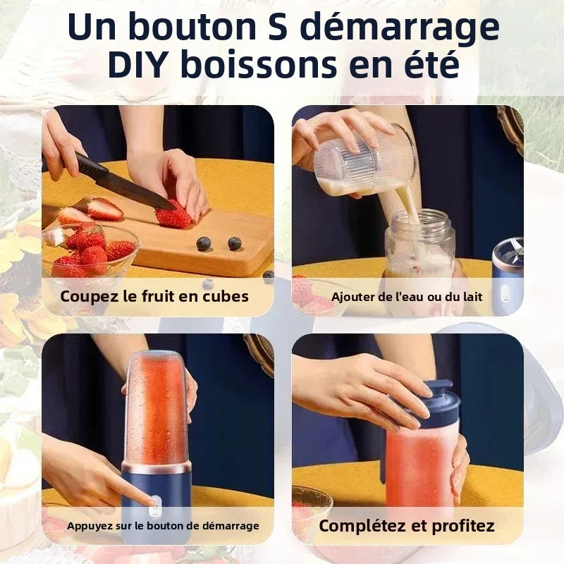 Batidora Portátil USB 400ml – Smoothies y Batidos Donde Quieras