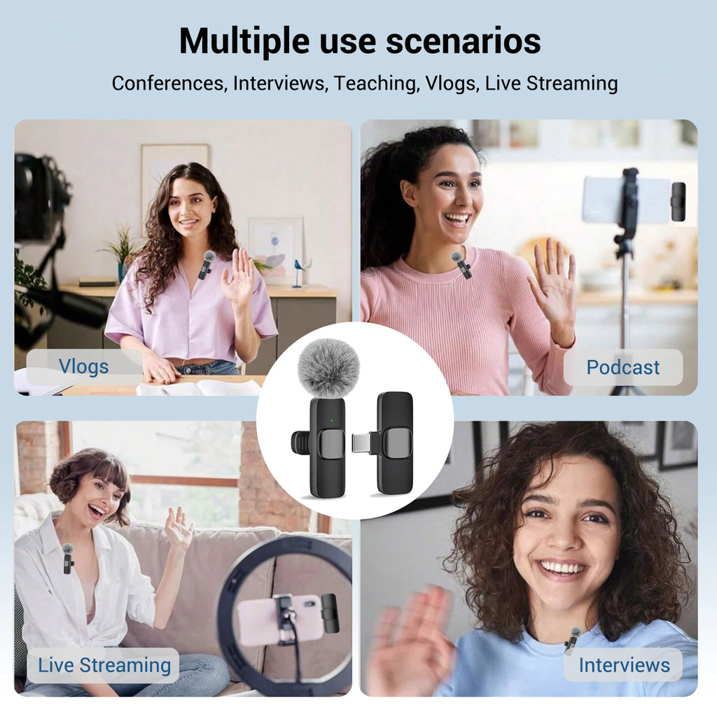 Micrófono Inalámbrico de Solapa para Móvil y Tablet