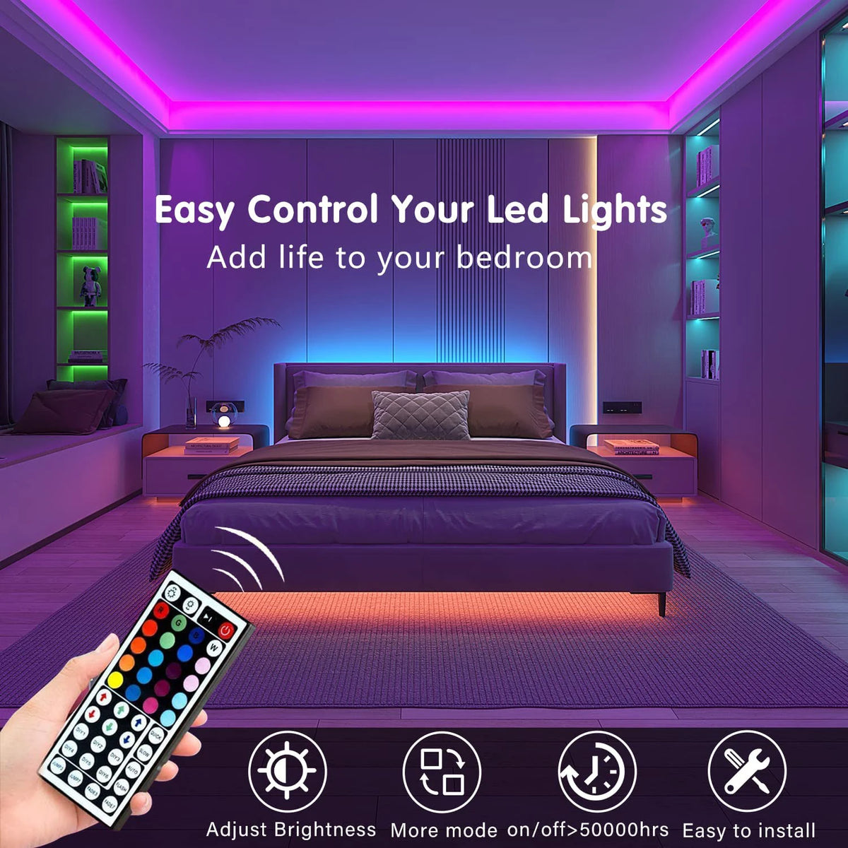 Tiras LED RGB con Mando a Distancia – Luces Ambiente para Habitación y TV