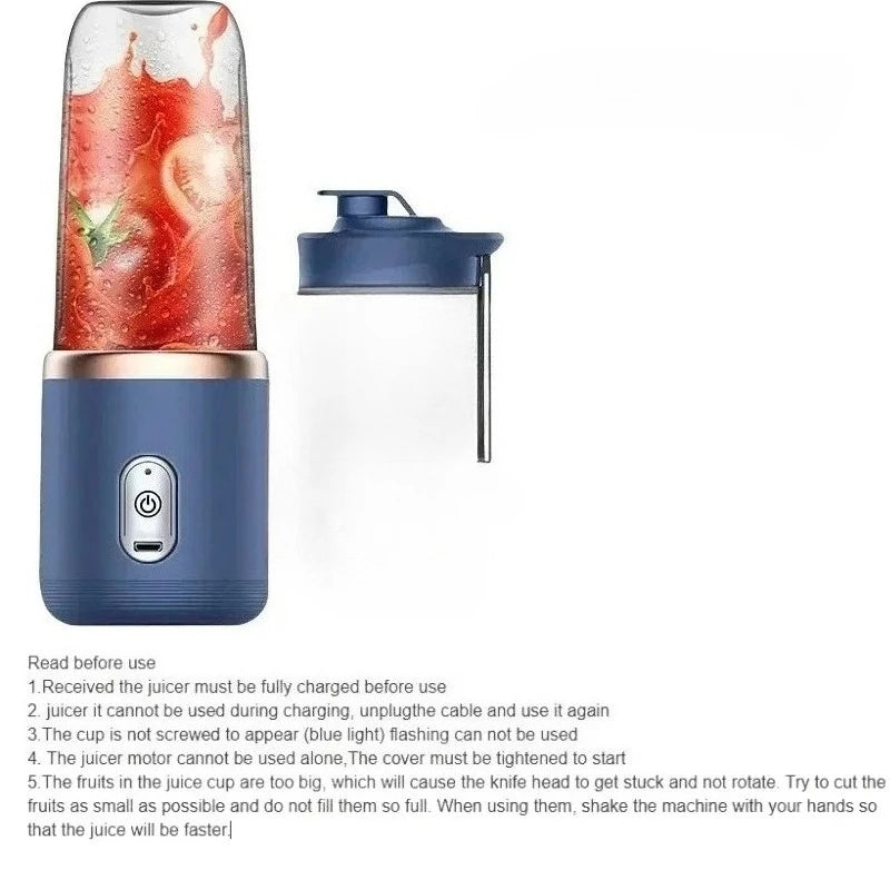 Batidora Portátil USB 400ml – Smoothies y Batidos Donde Quieras